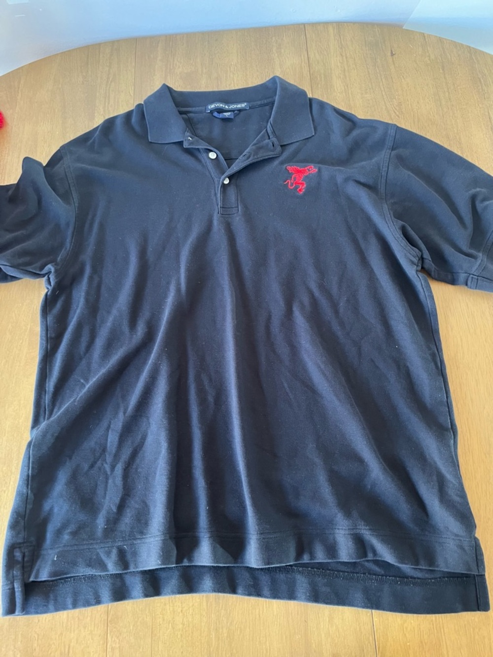Men's Black Polo Shirt with Fireball Logo, large